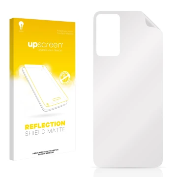 Face avant d’un emballage produit avec le logo de la marque upscreen. À côté se trouve la protection d’écran correspondante.