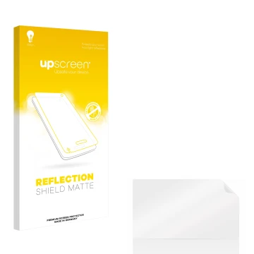 Face avant d’un emballage produit avec le logo de la marque upscreen. À côté se trouve la protection d’écran correspondante.