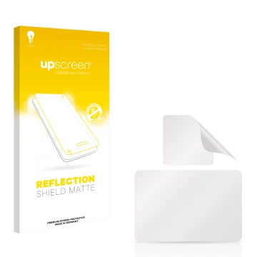 Face avant d’un emballage produit avec le logo de la marque upscreen. À côté se trouve la protection d’écran correspondante.