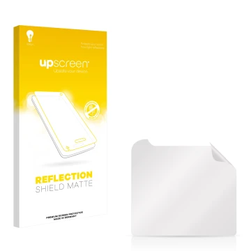 Face avant d’un emballage produit avec le logo de la marque upscreen. À côté se trouve la protection d’écran correspondante.