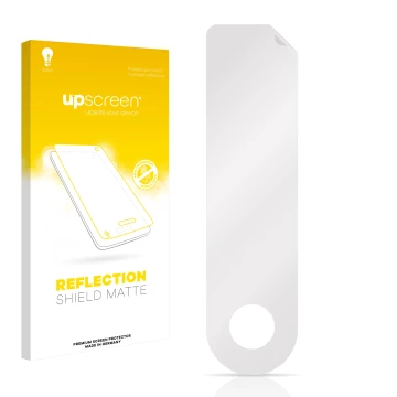 Face avant d’un emballage produit avec le logo de la marque upscreen. À côté se trouve la protection d’écran correspondante.