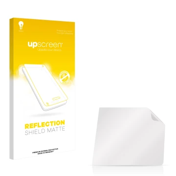 Face avant d’un emballage produit avec le logo de la marque upscreen. À côté se trouve la protection d’écran correspondante.