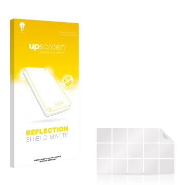 Face avant d’un emballage produit avec le logo de la marque upscreen. À côté se trouve la protection d’écran correspondante.