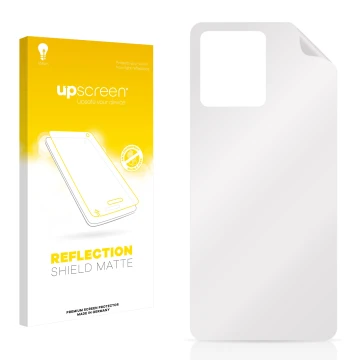 Face avant d’un emballage produit avec le logo de la marque upscreen. À côté se trouve la protection d’écran correspondante.