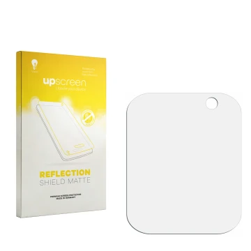 Face avant d’un emballage produit avec le logo de la marque upscreen. À côté se trouve la protection d’écran correspondante.