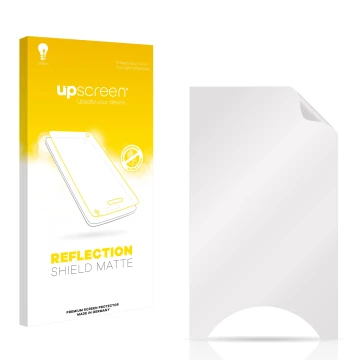 Face avant d’un emballage produit avec le logo de la marque upscreen. À côté se trouve la protection d’écran correspondante.