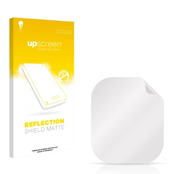 Face avant d’un emballage produit avec le logo de la marque upscreen. À côté se trouve la protection d’écran correspondante.