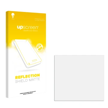 Face avant d’un emballage produit avec le logo de la marque upscreen. À côté se trouve la protection d’écran correspondante.