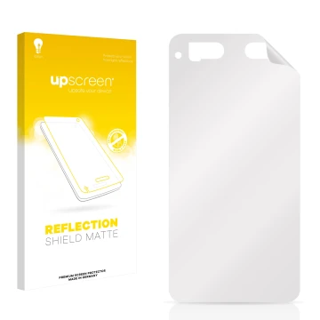 Face avant d’un emballage produit avec le logo de la marque upscreen. À côté se trouve la protection d’écran correspondante.