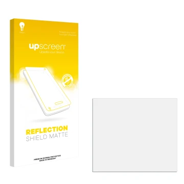 Face avant d’un emballage produit avec le logo de la marque upscreen. À côté se trouve la protection d’écran correspondante.