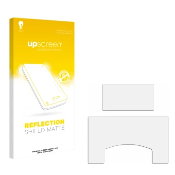 Face avant d’un emballage produit avec le logo de la marque upscreen. À côté se trouve la protection d’écran correspondante.