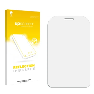Face avant d’un emballage produit avec le logo de la marque upscreen. À côté se trouve la protection d’écran correspondante.