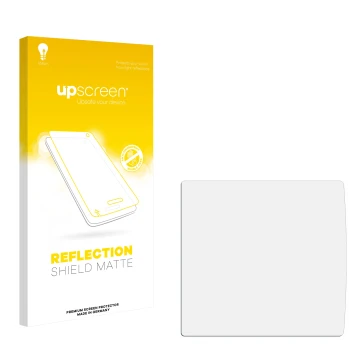 Face avant d’un emballage produit avec le logo de la marque upscreen. À côté se trouve la protection d’écran correspondante.
