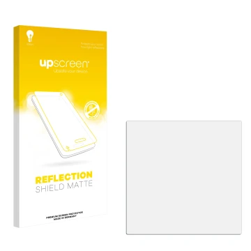 Face avant d’un emballage produit avec le logo de la marque upscreen. À côté se trouve la protection d’écran correspondante.