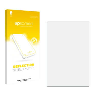 Face avant d’un emballage produit avec le logo de la marque upscreen. À côté se trouve la protection d’écran correspondante.
