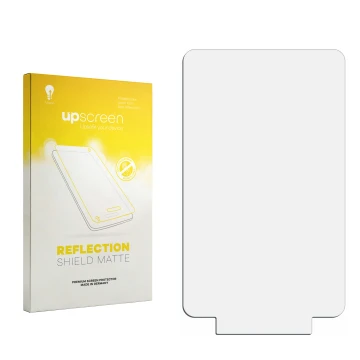 Face avant d’un emballage produit avec le logo de la marque upscreen. À côté se trouve la protection d’écran correspondante.