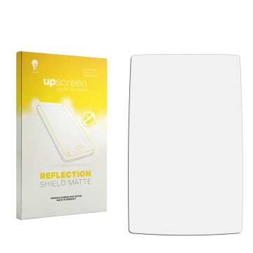 Face avant d’un emballage produit avec le logo de la marque upscreen. À côté se trouve la protection d’écran correspondante.