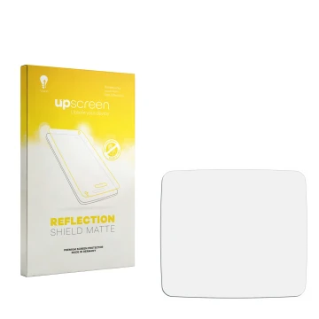 Face avant d’un emballage produit avec le logo de la marque upscreen. À côté se trouve la protection d’écran correspondante.