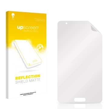 Face avant d’un emballage produit avec le logo de la marque upscreen. À côté se trouve la protection d’écran correspondante.