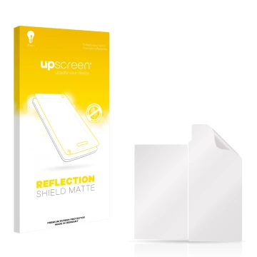 Face avant d’un emballage produit avec le logo de la marque upscreen. À côté se trouve la protection d’écran correspondante.