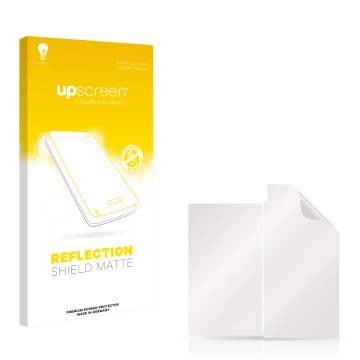 Face avant d’un emballage produit avec le logo de la marque upscreen. À côté se trouve la protection d’écran correspondante.