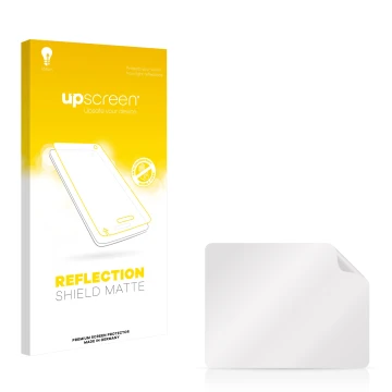 Face avant d’un emballage produit avec le logo de la marque upscreen. À côté se trouve la protection d’écran correspondante.