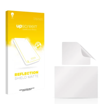 Face avant d’un emballage produit avec le logo de la marque upscreen. À côté se trouve la protection d’écran correspondante.