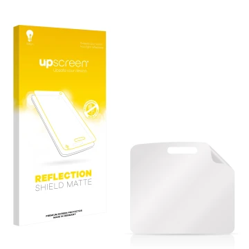 Face avant d’un emballage produit avec le logo de la marque upscreen. À côté se trouve la protection d’écran correspondante.