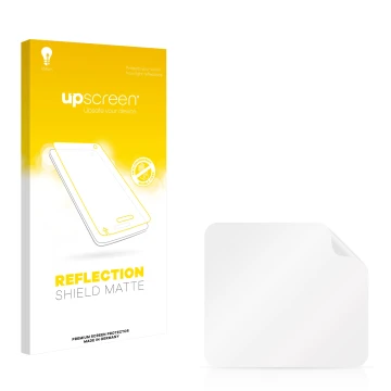 Face avant d’un emballage produit avec le logo de la marque upscreen. À côté se trouve la protection d’écran correspondante.