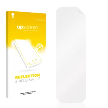 Face avant d’un emballage produit avec le logo de la marque upscreen. À côté se trouve la protection d’écran correspondante.