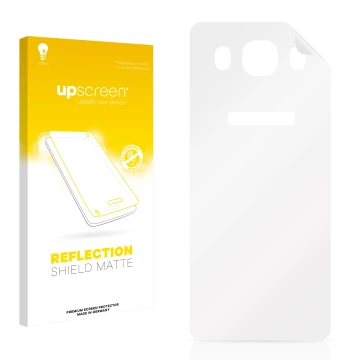 Face avant d’un emballage produit avec le logo de la marque upscreen. À côté se trouve la protection d’écran correspondante.
