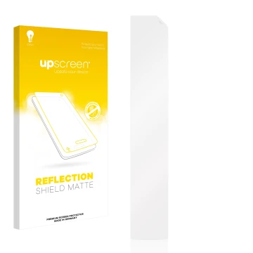 Face avant d’un emballage produit avec le logo de la marque upscreen. À côté se trouve la protection d’écran correspondante.