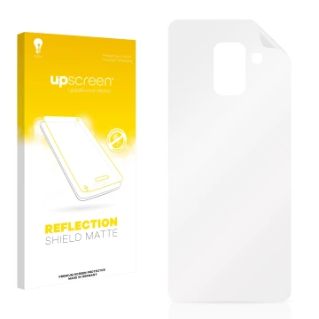 Face avant d’un emballage produit avec le logo de la marque upscreen. À côté se trouve la protection d’écran correspondante.