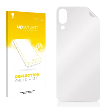 Face avant d’un emballage produit avec le logo de la marque upscreen. À côté se trouve la protection d’écran correspondante.
