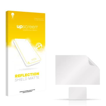 Face avant d’un emballage produit avec le logo de la marque upscreen. À côté se trouve la protection d’écran correspondante.