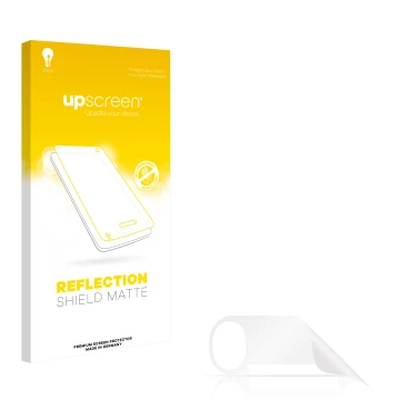 Face avant d’un emballage produit avec le logo de la marque upscreen. À côté se trouve la protection d’écran correspondante.