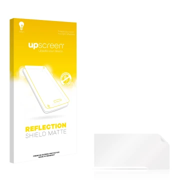 Face avant d’un emballage produit avec le logo de la marque upscreen. À côté se trouve la protection d’écran correspondante.