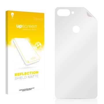 Face avant d’un emballage produit avec le logo de la marque upscreen. À côté se trouve la protection d’écran correspondante.