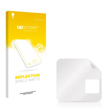 Face avant d’un emballage produit avec le logo de la marque upscreen. À côté se trouve la protection d’écran correspondante.