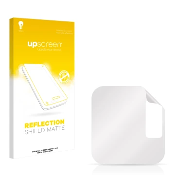 Face avant d’un emballage produit avec le logo de la marque upscreen. À côté se trouve la protection d’écran correspondante.