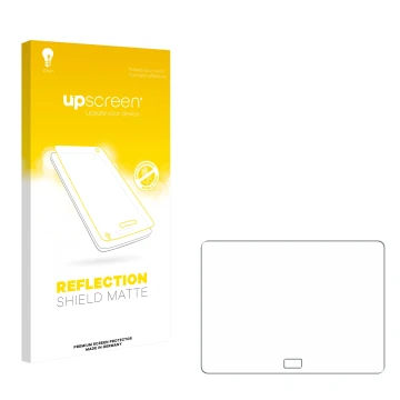 Face avant d’un emballage produit avec le logo de la marque upscreen. À côté se trouve la protection d’écran correspondante.