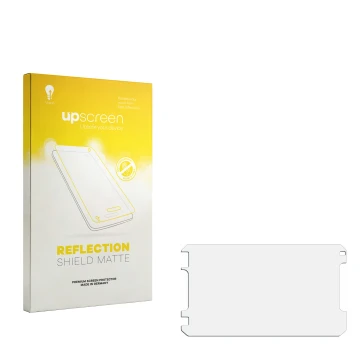 Face avant d’un emballage produit avec le logo de la marque upscreen. À côté se trouve la protection d’écran correspondante.