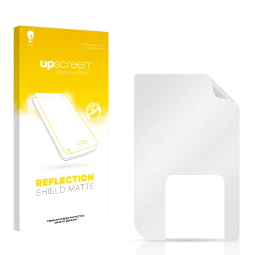 Face avant d’un emballage produit avec le logo de la marque upscreen. À côté se trouve la protection d’écran correspondante.