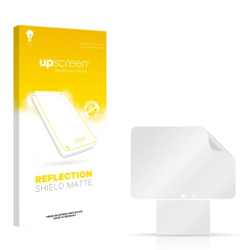 Face avant d’un emballage produit avec le logo de la marque upscreen. À côté se trouve la protection d’écran correspondante.