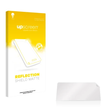 Face avant d’un emballage produit avec le logo de la marque upscreen. À côté se trouve la protection d’écran correspondante.