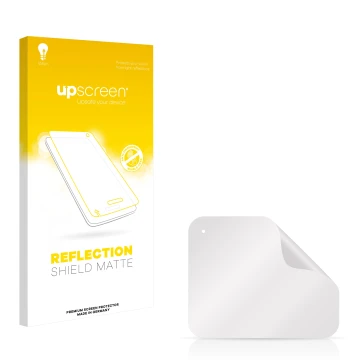 Face avant d’un emballage produit avec le logo de la marque upscreen. À côté se trouve la protection d’écran correspondante.