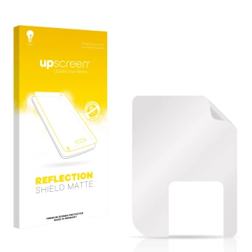 Face avant d’un emballage produit avec le logo de la marque upscreen. À côté se trouve la protection d’écran correspondante.