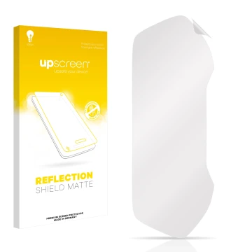 Face avant d’un emballage produit avec le logo de la marque upscreen. À côté se trouve la protection d’écran correspondante.