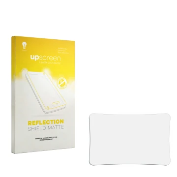 Face avant d’un emballage produit avec le logo de la marque upscreen. À côté se trouve la protection d’écran correspondante.