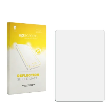 Face avant d’un emballage produit avec le logo de la marque upscreen. À côté se trouve la protection d’écran correspondante.